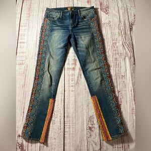DRIFTWOOD Blue Jeans with Colorful Beading and Embroidery
